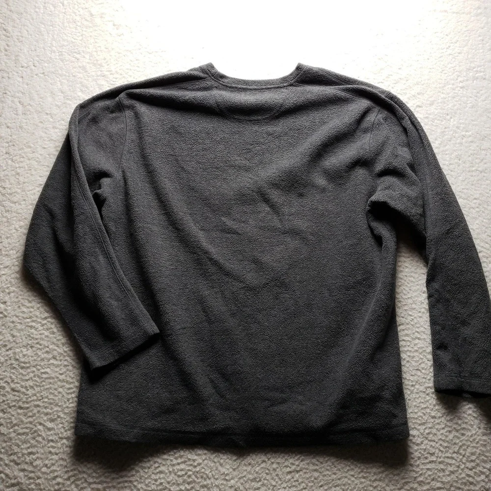 GH Bass Mens XXL Fleece Pullover Charcoal Gray Crewneck Long Sleeve Sweater